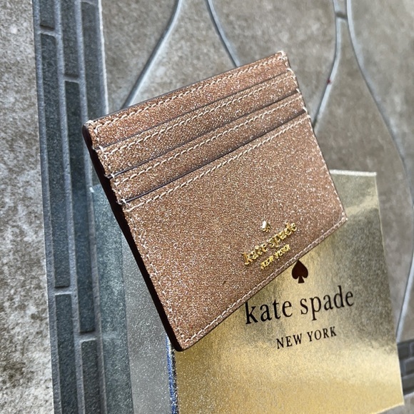 Kate Spade Shimmy Glitter Boxed Small Card Holder - Picture 2 of 16